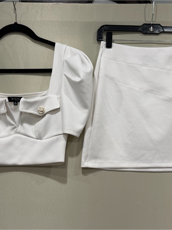 Julia Dresses & Skirts - White Puff Sleeve Crop Top & Mini Skirt Set Chic Party Outfit size M